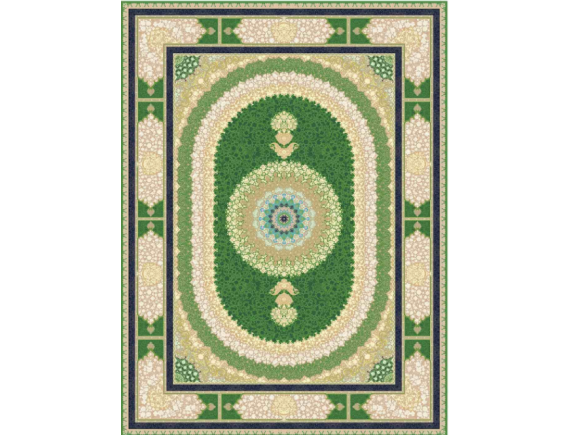 فرش 1200 شانه برجسته تراکم 3600 - کد 6108 - زمینه سبز